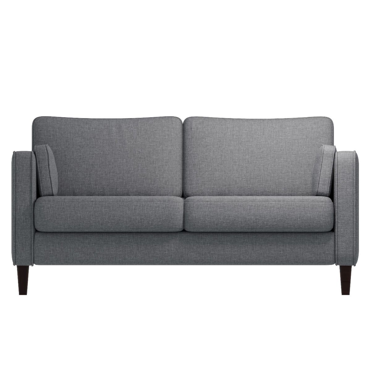 2 Seater Cushion Back Light Grey Sofa