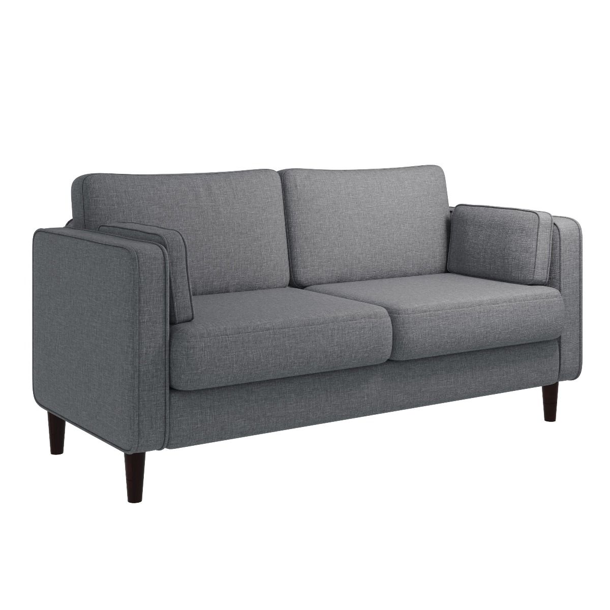 2 Seater Cushion Back Light Grey Sofa