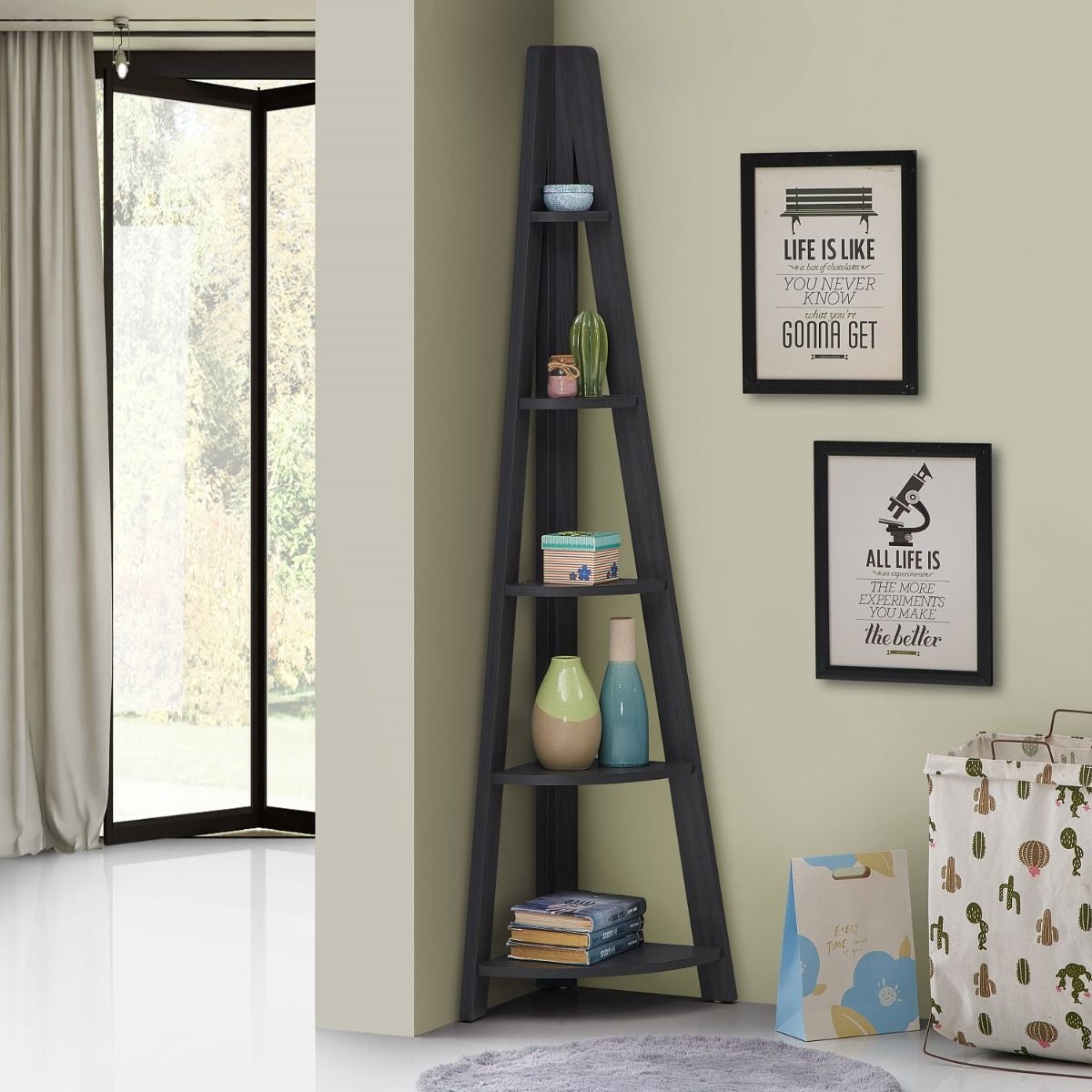 Riva Corner Ladder Bookcase