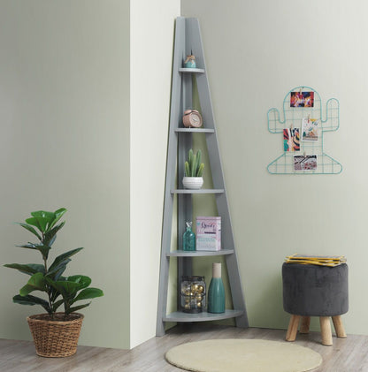 Riva Corner ladder bookcase