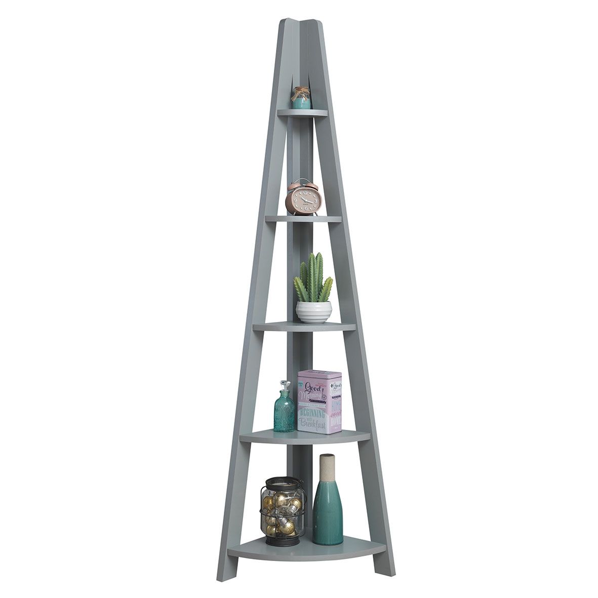 Riva Corner ladder bookcase