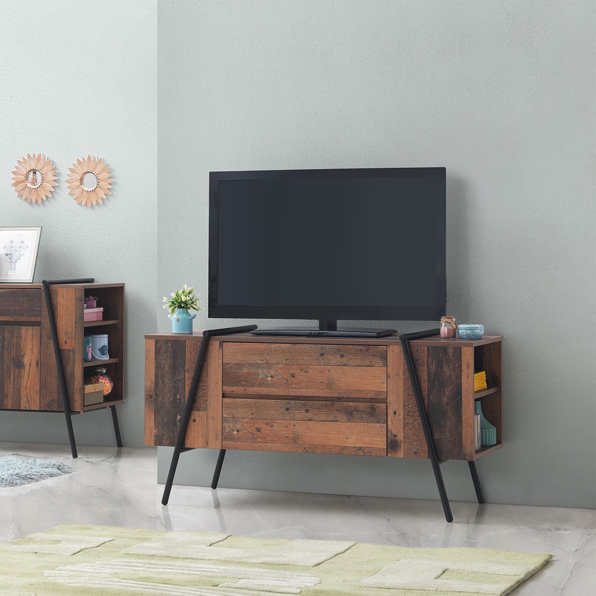 Abbey TV Cabinet with 2 Drawers