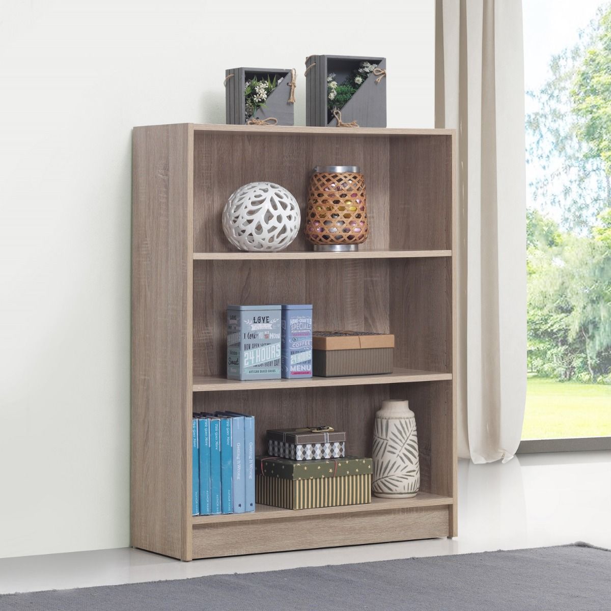 Essentials Low Wide Bookcase