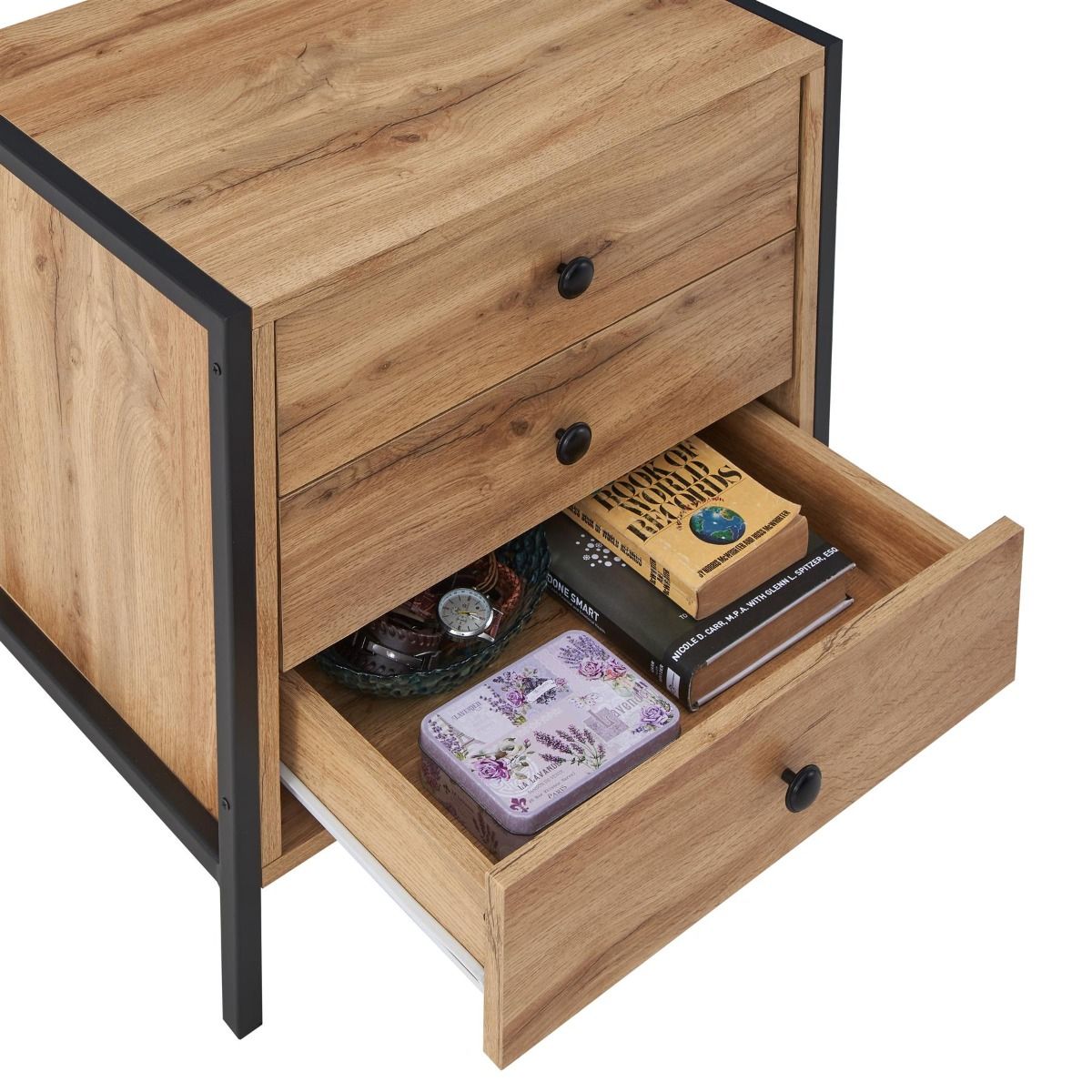 Zahra Nightstand with 3 Drawers