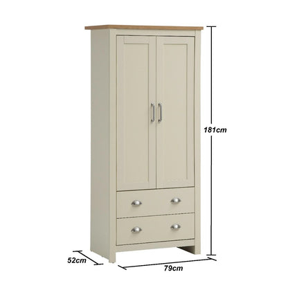 Lisbon 3 Piece Set 2 Door Wardrobe, 2+2 Chest 1 Drw Bedside