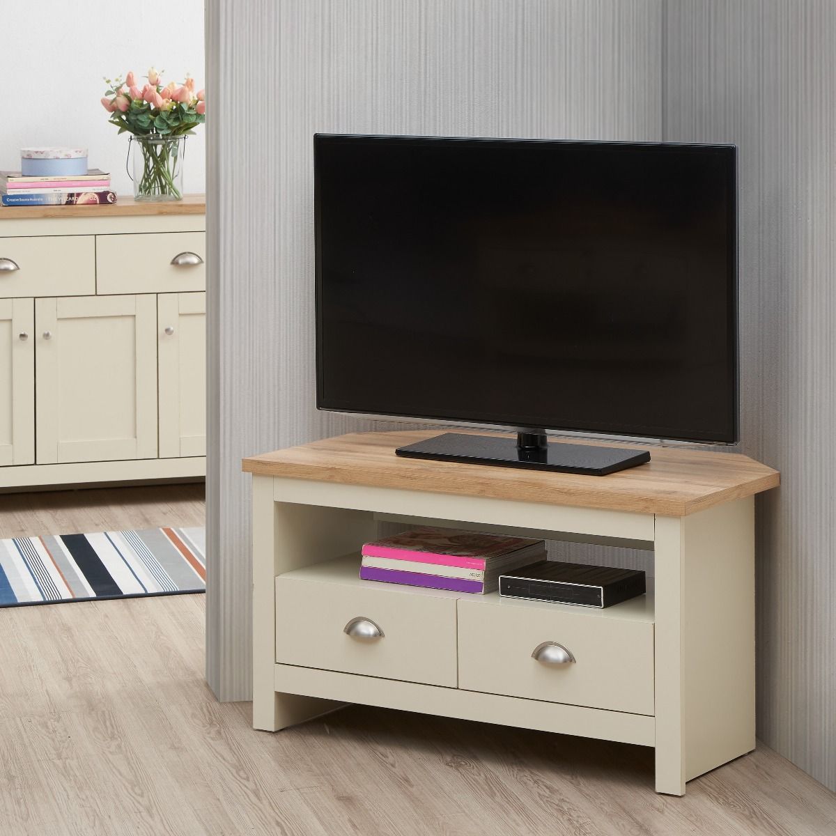 Lisbon Corner TV Unit 2 Drawers