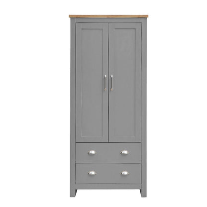 Lisbon 3 Piece Set 2 Door Wardrobe 2+2 Chest 1 Drw Bedside Light Grey