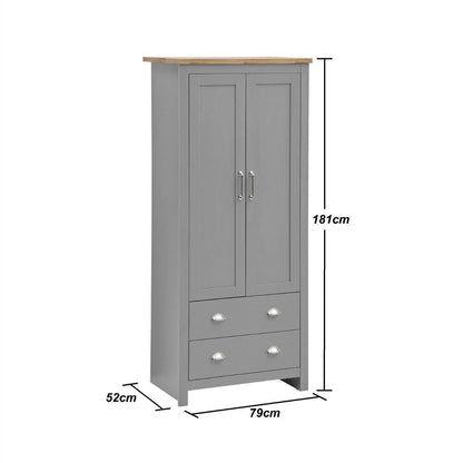 Lisbon 3 Piece Set 2 Door Wardrobe 2+2 Chest 2 Drw Bedside