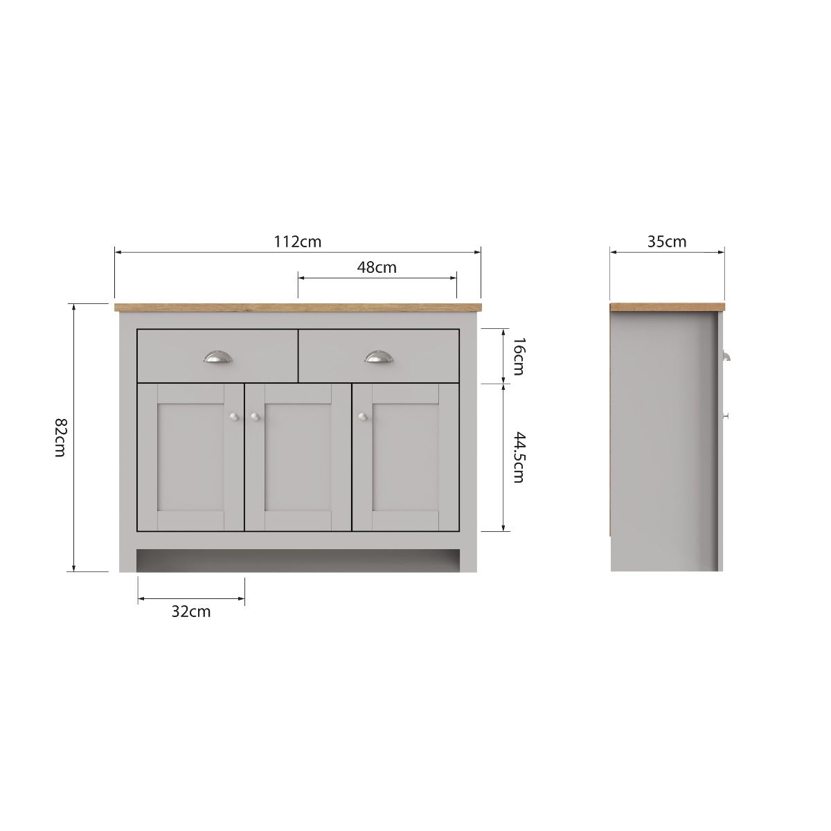 Sideboard with 3 Doors & 2 Drawers