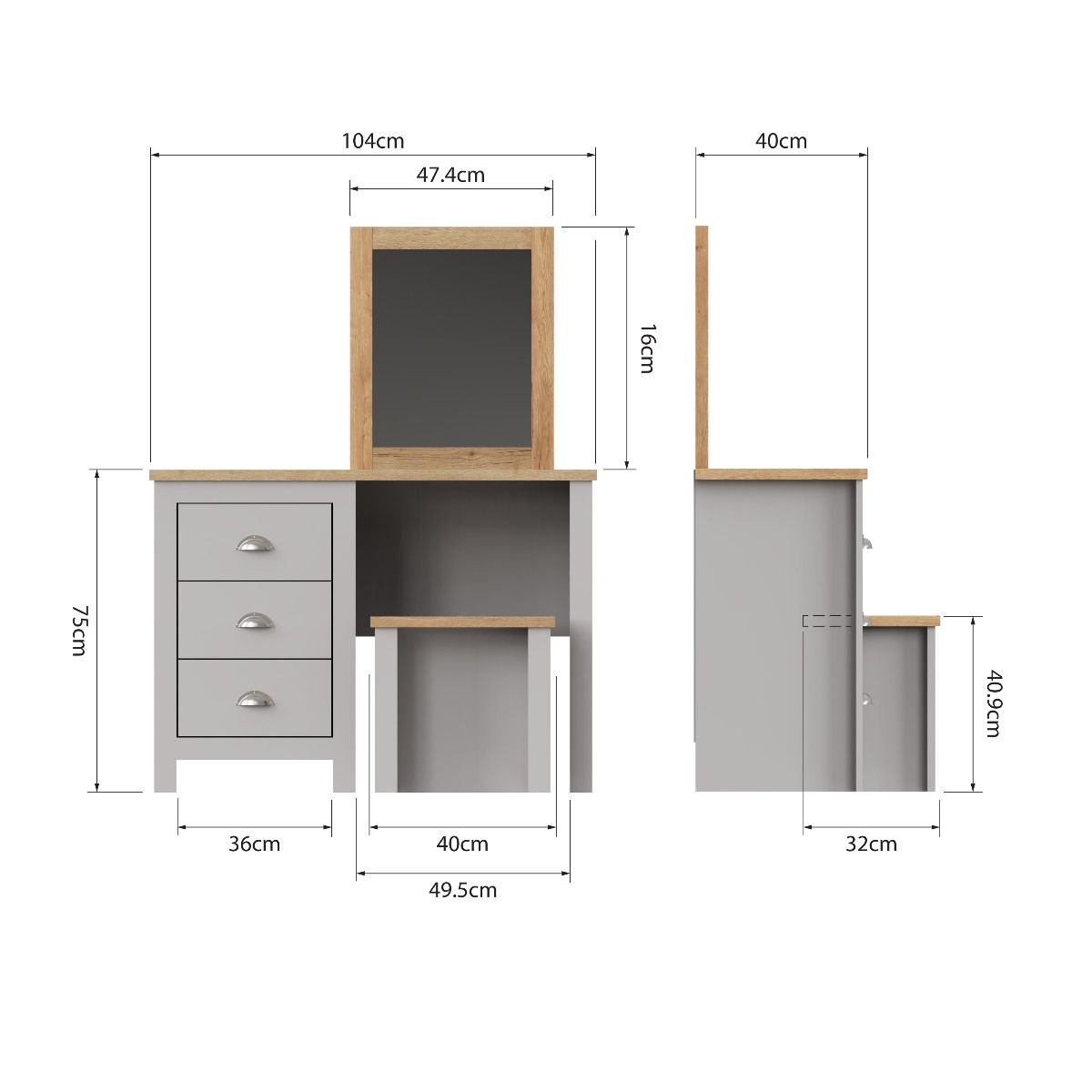 Dressing Table 3 Drawer