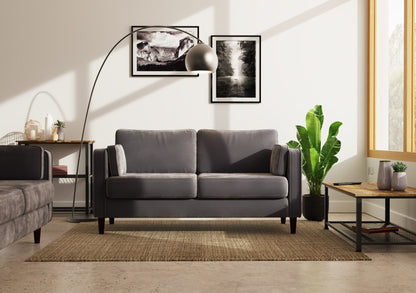 Dark Grey 2 Seater Cushion Back Sofa