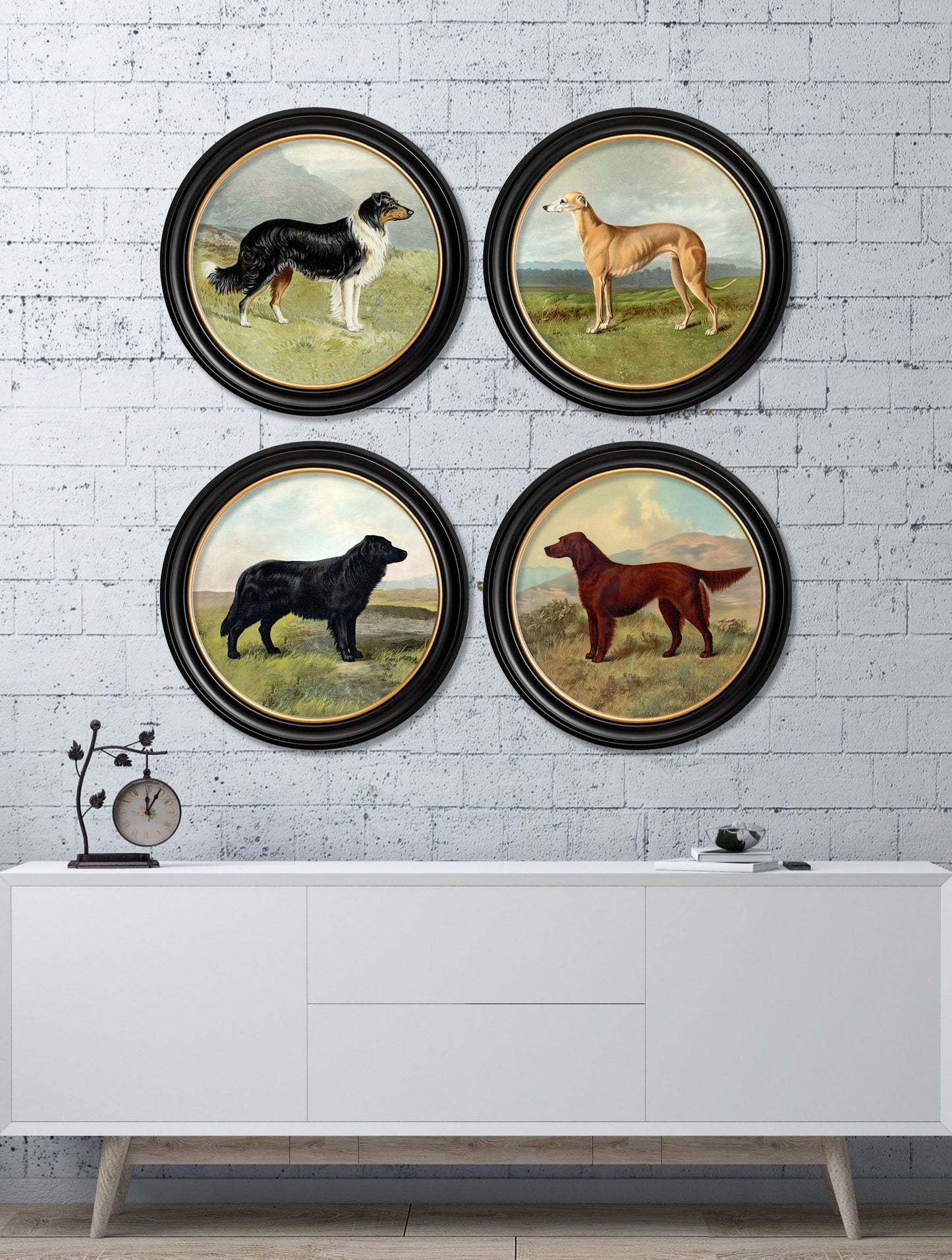 c.1881 Working Dogs - Round Frame