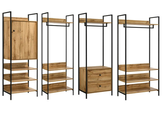 4 Piece Bedroom Furniture Set Open Wardrobes